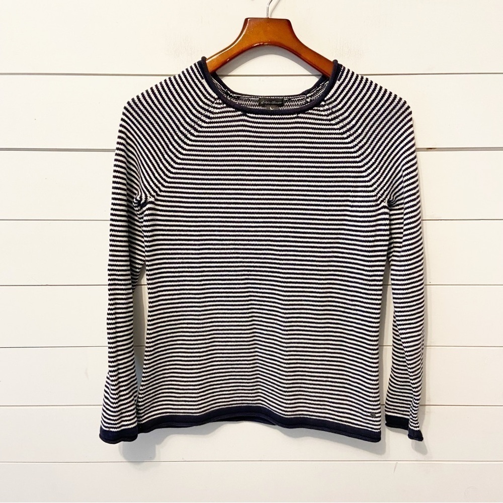 Eddie Bauer | Navy White Preppy Nautical Style Sweater Size Small